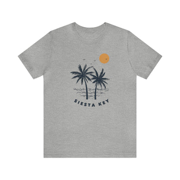 Buy athletic-heather Siesta Key, Florida T-Shirt - Retro Unisex Siesta Key Shirt - Palm Trio