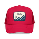 Alaska Retro Mountain Foam Trucker Hat — Vintage Snowflake-5