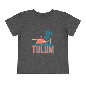 Tulum, Mexico Toddler T-Shirt - Retro Palm Tree Toddler Tulum Shirt