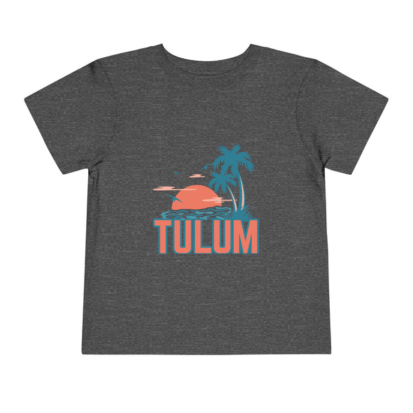 Tulum, Mexico Toddler T-Shirt - Retro Palm Tree Toddler Tulum Shirt