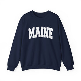 Buy navy Maine Sweatshirt - Unisex Graphic Crewneck