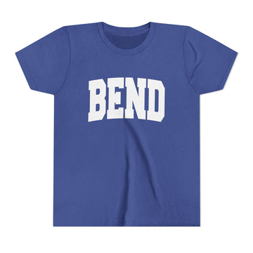 Buy heather-true-royal Bend, Oregon Youth Graphic Tee - Kids Bend T Shirt