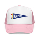 Memphis, Tennessee Pennant Trucker Hat — Retro Flag Foam Cap-3