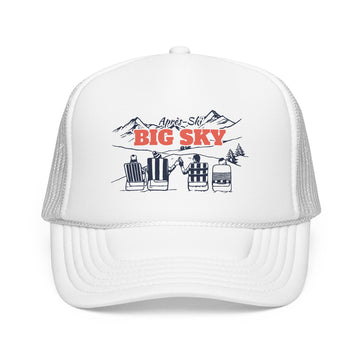 Buy white Big Sky, Montana Après-ski Trucker Hat — Foam Mesh Cap