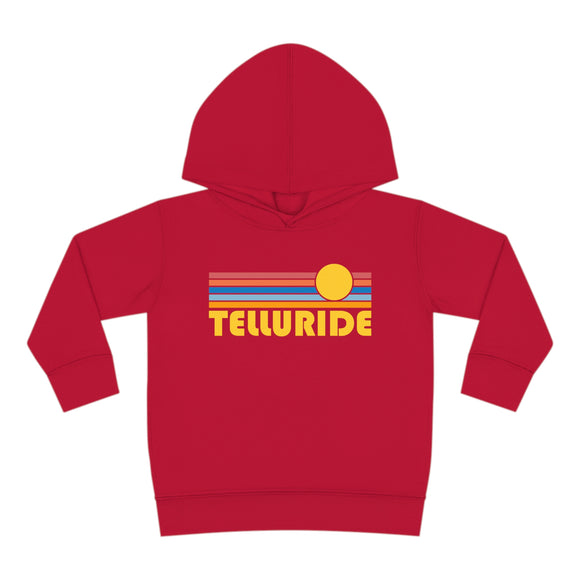 Telluride, Colorado Toddler Hoodie - Retro Sunrise Unisex Telluride Toddler Sweatshirt