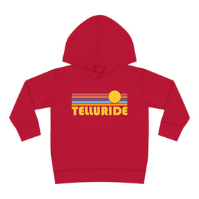 Telluride, Colorado Toddler Hoodie - Retro Sunrise Unisex Telluride Toddler Sweatshirt