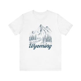 Wyoming Graphic Tee - Mountain Illustration Wyoming T Shirt