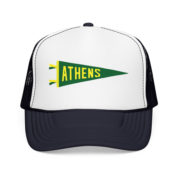 Athens, Georgia Pennant Trucker Hat — Retro Flag Foam Cap
