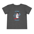 Stowe, Vermont Toddler Skiing Snowman Graphic Tee - Kids Stowe Shirt-4