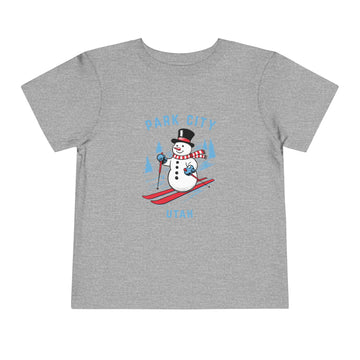 Park City, Utah Toddler Skiing Snowman Graphic Tee - Kids Park City T-Shirt - 0
