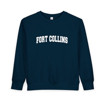Buy navy Fort Collins, Colorado Toddler Sweatshirt - Fort Collins Toddler Crewneck Sweatshirt
