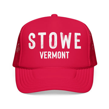 Buy red Stowe, Vermont Trucker Hat - Foam Stowe Cap