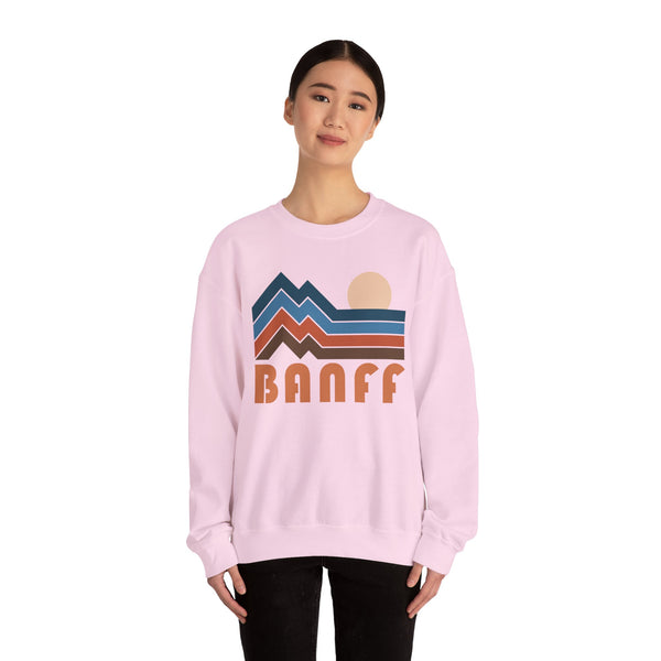 Banff, Canada Sweatshirt Retro Mountains, Banff Unisex Graphic Crewneck