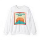 Retro Salt Lake City, Utah Sweatshirt, Mountain Sun Design, Unisex Crewneck, Gift for Outdoorsy Friends, Vintage Salt Lake City, Utah Jumper-1