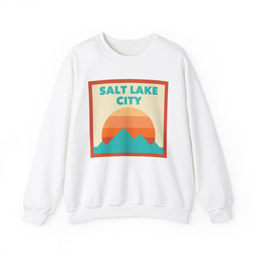Retro Salt Lake City, Utah Sweatshirt, Mountain Sun Design, Unisex Crewneck, Gift for Outdoorsy Friends, Vintage Salt Lake City, Utah Jumper