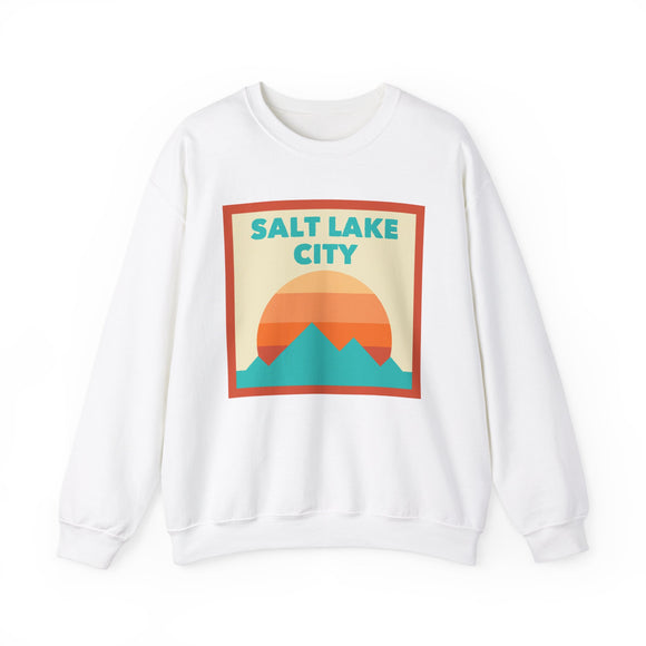 Retro Salt Lake City, Utah Sweatshirt, Mountain Sun Design, Unisex Crewneck, Gift for Outdoorsy Friends, Vintage Salt Lake City, Utah Jumper