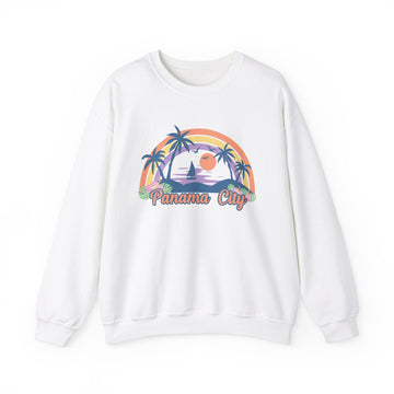 Panama City, Florida Sweatshirt - Unisex Retro Beach Crewneck Panama City Sweatshirt