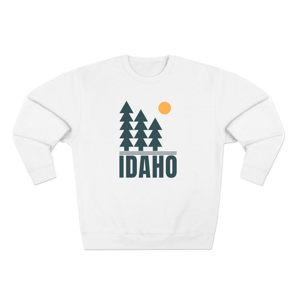 Premium Idaho Pine Tree Graphic Sweatshirt — Retro Nature Crewneck