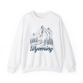 Wyoming Sweatshirt - Mountain Illustration Graphic Crewneck