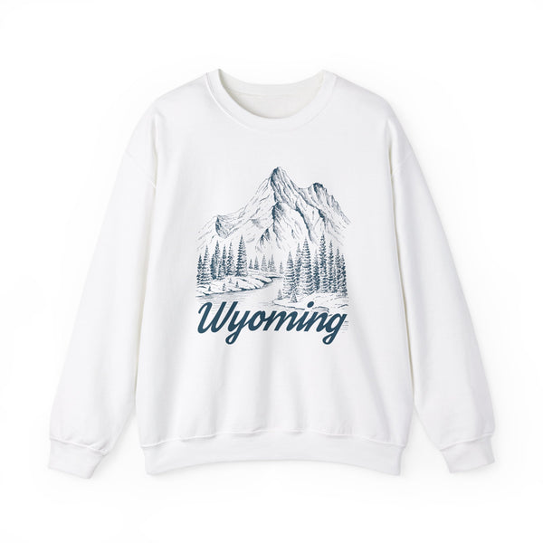 Wyoming Sweatshirt - Mountain Illustration Graphic Crewneck