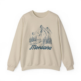 Montana Sweatshirt - Mountain Illustration Graphic Crewneck - 0