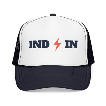 Indianapolis, Indiana Retro Trucker Hat - Lightning Foam Cap - Lightning