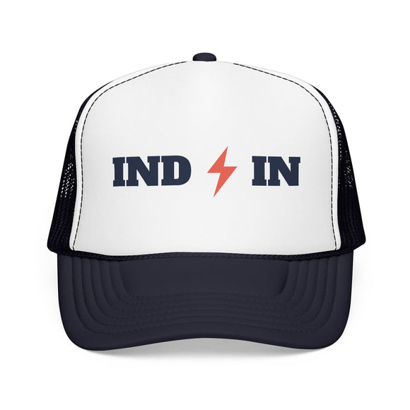 Indianapolis, Indiana Retro Trucker Hat - Lightning Foam Cap