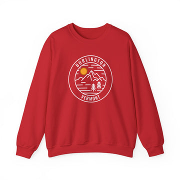 Buy red Burlington, Vermont Sweatshirt - Unisex Crewneck Burlington Sweatshirt