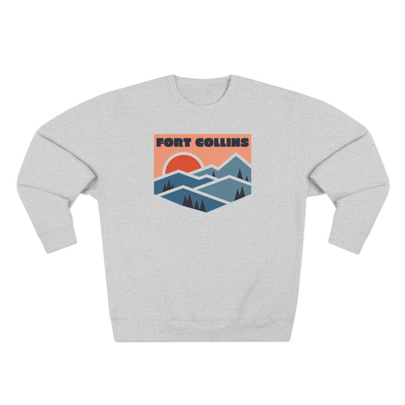 Premium Fort Collins, Colorado Mountain Graphic Sweatshirt