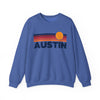 Austin, Texas Sweatshirt Retro Sun Unisex - Austin Vintage Inspired Warm Pullover Jumper