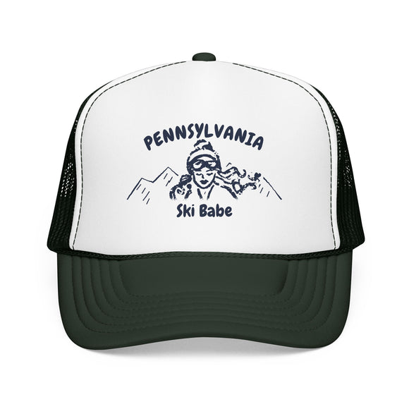 Pennsylvania Ski Babe Trucker Hat — Foam Mesh Cap