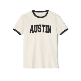 Austin, Texas Cotton Ringer Graphic Tee - Unisex Austin T Shirt, Vintage Style Tee, Men's/Women's Tee - 0