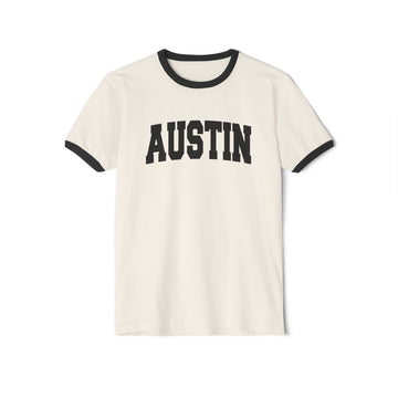 Austin, Texas Cotton Ringer Graphic Tee - Unisex Austin T Shirt, Vintage Style Tee, Men's/Women's Tee - 0