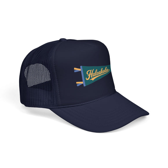 Haleakala National Park Pennant Trucker Hat — Vintage Foam Mesh Cap