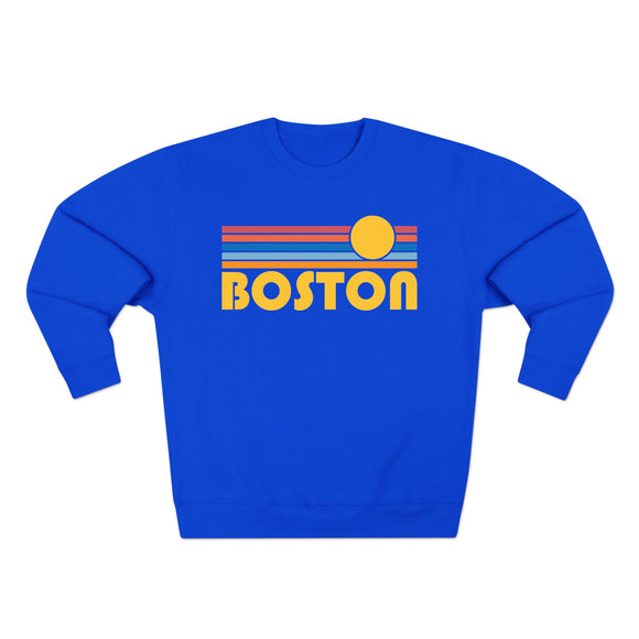 Premium Boston, Massachusetts Retro Sun Graphic Sweatshirt