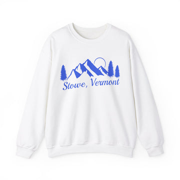 Buy white Stowe, Vermont Sweatshirt - Unisex Mountain Stowe Sweatshirt