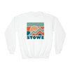 Stowe, Vermont Youth Sweatshirt - Unisex Kid's Stowe Crewneck Sweatshirt