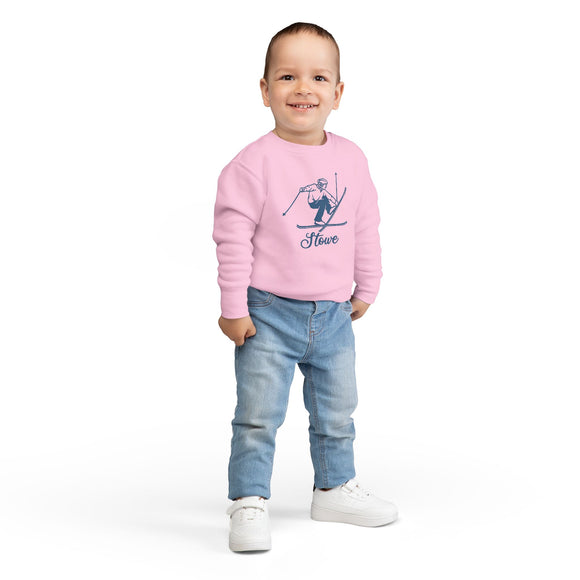 Stowe, Vermont Toddler Sweatshirt - Vintage Ski Stowe Toddler Crewneck Sweatshirt