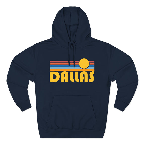 Dallas, Texas Hoodie - Retro Sun Unisex Sweatshirt