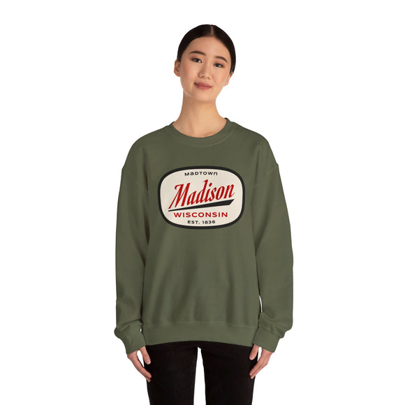 Madison, Wisconsin Sweatshirt - Unisex Retro Crewneck Madison Sweatshirt