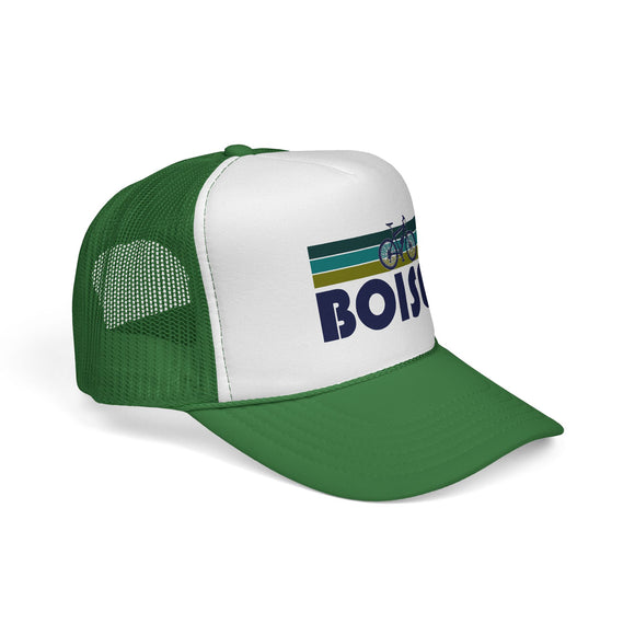 Boise, Idaho Retro Bike Trucker Hat - Vintage Style Boise Cap