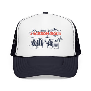 Jackson Hole, Wyoming Après-ski Trucker Hat — Foam Mesh Cap