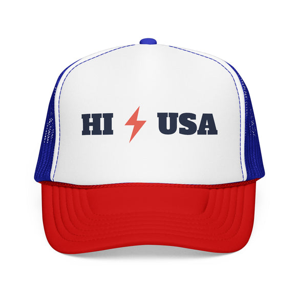 Hawaii Retro Trucker Hat - Lightning Foam Cap