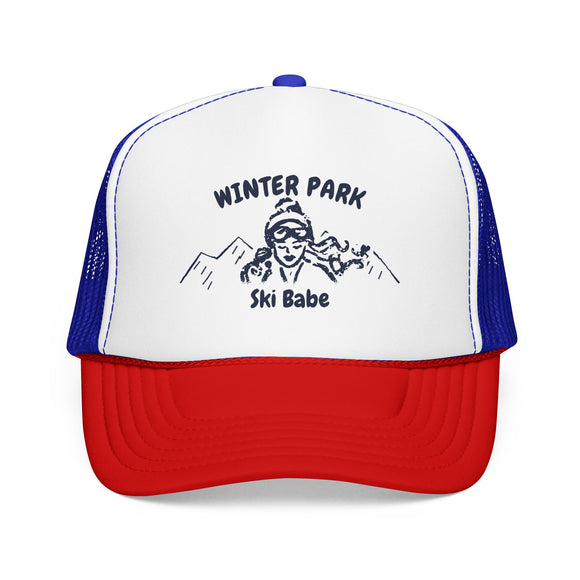 Winter Park, Colorado Ski Babe Trucker Hat — Foam Mesh Cap