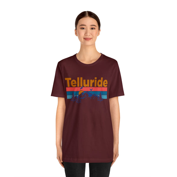 Telluride, Colorado Shirt - Mountain Sunset Unisex Telluride T-Shirt