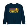 Cardif, California Toddler Sweatshirt - Retro Sun Cardif Toddler Crewneck Sweatshirt