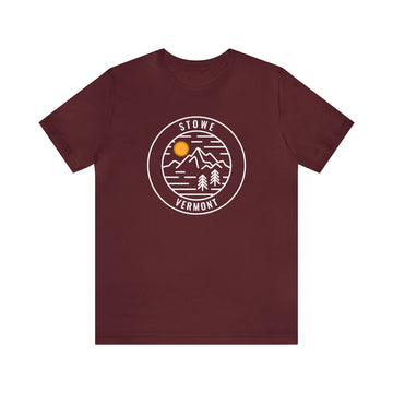 Buy maroon Stowe, Vermont T-Shirt - Unisex Stowe Shirt
