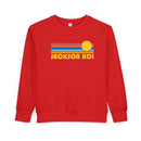 Jackson Hole, Wyoming Toddler Sweatshirt - Retro Sun Jackson Hole Toddler Crewneck Sweatshirt-6