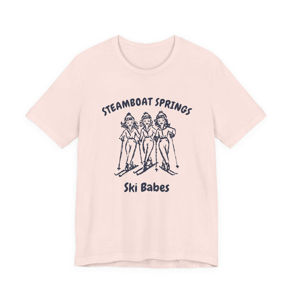 Steamboat Springs, Colorado Ski Babes T‑Shirt — Retro Skiing Graphic Tee
