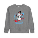 Vermont Toddler Sweatshirt - Skiing Snowman Vermont Toddler Crewneck Sweatshirt-2
